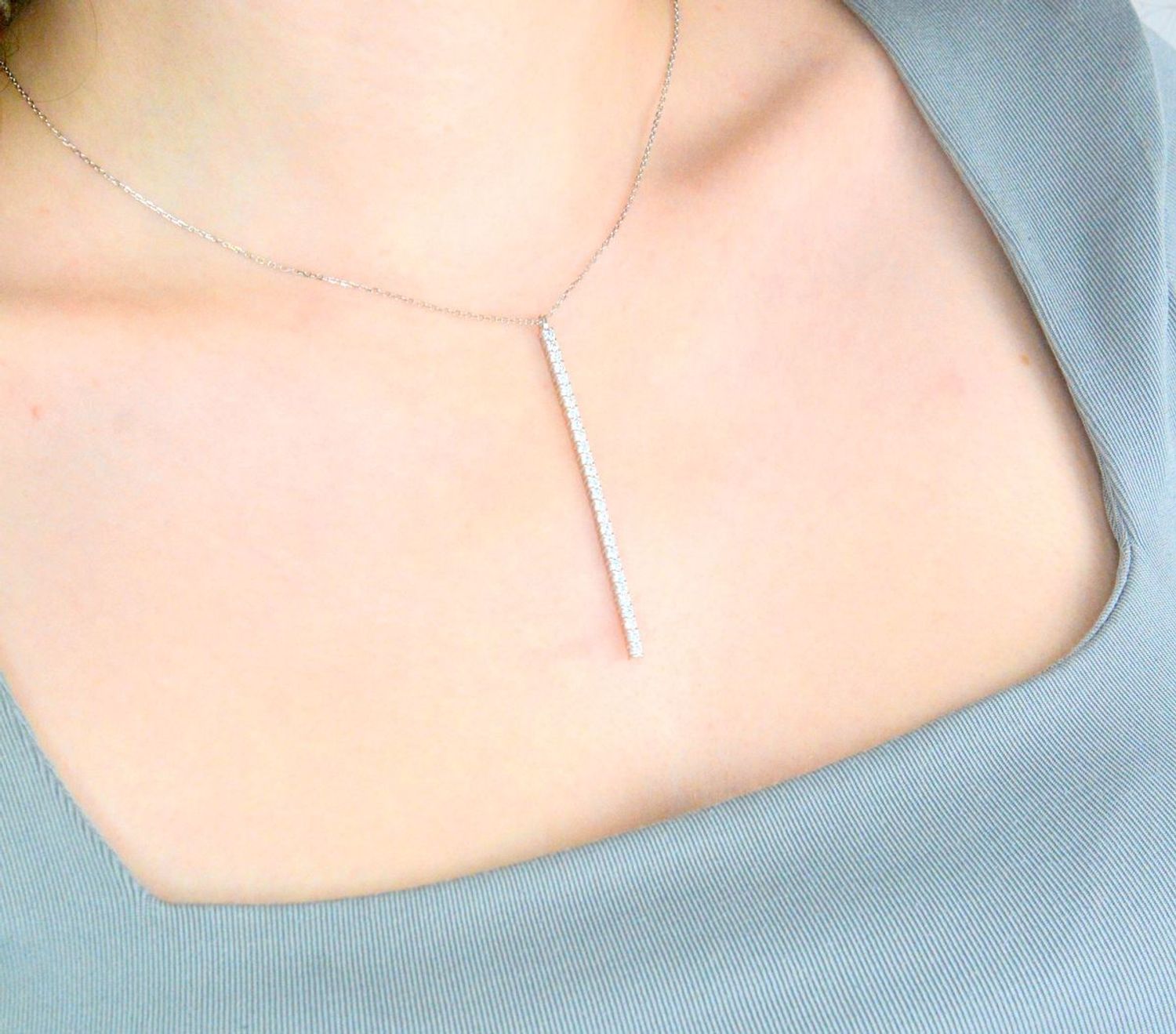 Naszyjnik srebrny pałeczka z cyrkonią Dallacqua ✓Srebrne Naszyjniki Damskie w Sklepie z Biżuterią zegarki-diament.pl✓Piękne i Eleganckie Naszyjniki dla Kobiet41.jpg